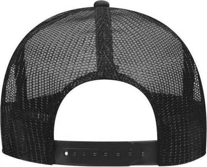 OTTO 39-169 Two Tone Polyester Foam Front High Crown Golf Style Mesh Back 8 Rows Stitching Cap - Black Gray Black - HIT a Double - 2