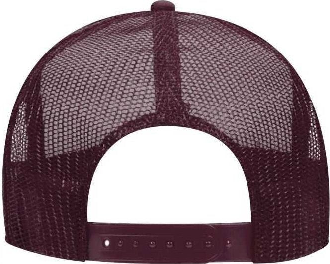 OTTO 39-169 Two Tone Polyester Foam Front High Crown Golf Style Mesh Back 8 Rows Stitching Cap - Maroon White Maroon - HIT a Double - 2