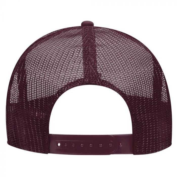 OTTO 39-169 Two Tone Polyester Foam Front High Crown Golf Style Mesh Back 8 Rows Stitching Cap - Maroon White Maroon - HIT a Double - 1