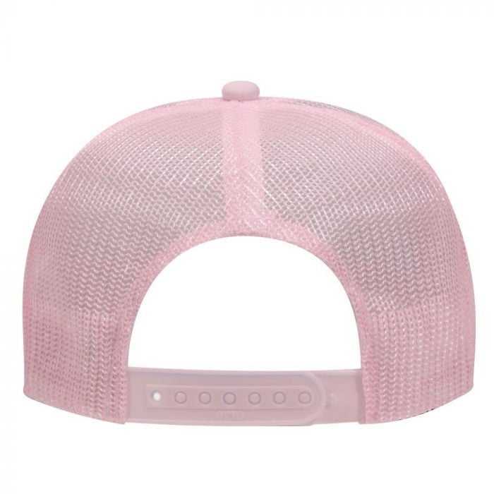 OTTO 39-169 Two Tone Polyester Foam Front High Crown Golf Style Mesh Back 8 Rows Stitching Cap - Soft Pink White Soft Pink - HIT a Double - 1