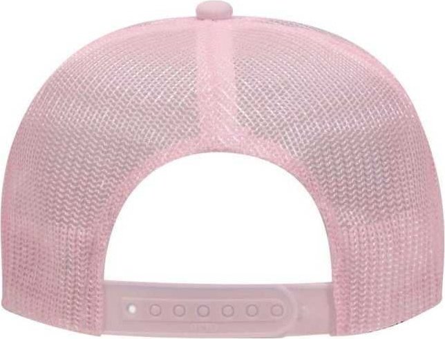 OTTO 39-169 Two Tone Polyester Foam Front High Crown Golf Style Mesh Back 8 Rows Stitching Cap - Soft Pink White Soft Pink - HIT a Double - 1
