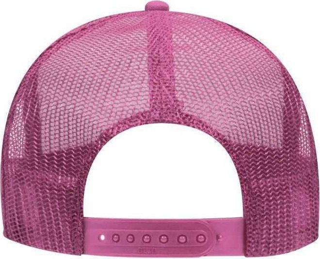 OTTO 39-169 Two Tone Polyester Foam Front High Crown Golf Style Mesh Back 8 Rows Stitching Cap - Heather Pnk White Heather Pnk - HIT a Double - 2