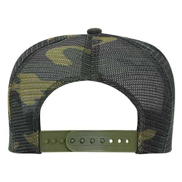 OTTO 47-049 Camouflage 5 Panel Mid Crown Mesh Back Trucker Cap - Dark Green Brown - HIT a Double - 2