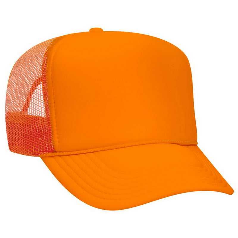 OTTO 55-133 Neon Polyester Foam Golf Style Mesh Back Cap - Neon Orange - HIT a Double - 1