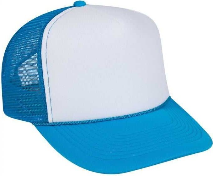 OTTO 55-133 Neon Polyester Foam Golf Style Mesh Back Cap - Neon Blue White NeonBlu - HIT a Double - 1