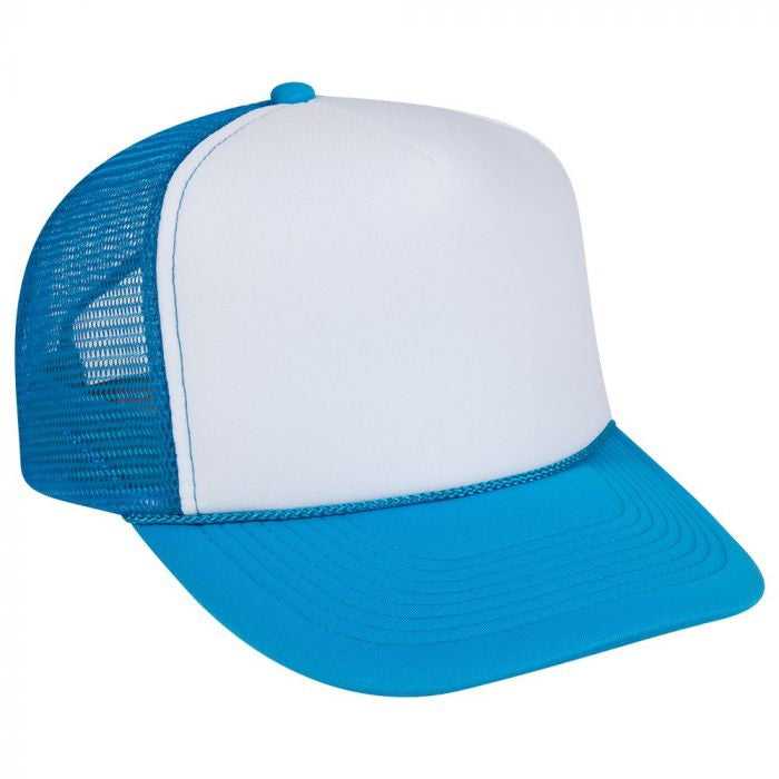 OTTO 55-133 Neon Polyester Foam Golf Style Mesh Back Cap - Neon Blue White NeonBlu - HIT a Double - 1