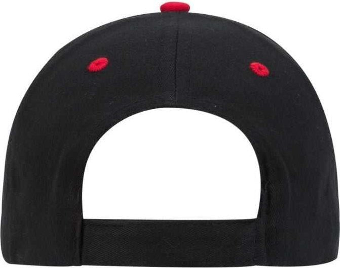 OTTO 58-589 Flame Pattern Visor Brushed Cotton Twill Low Profile Pro Style Structured Firm Front Panel Cap - Black Red White - HIT a Double - 2
