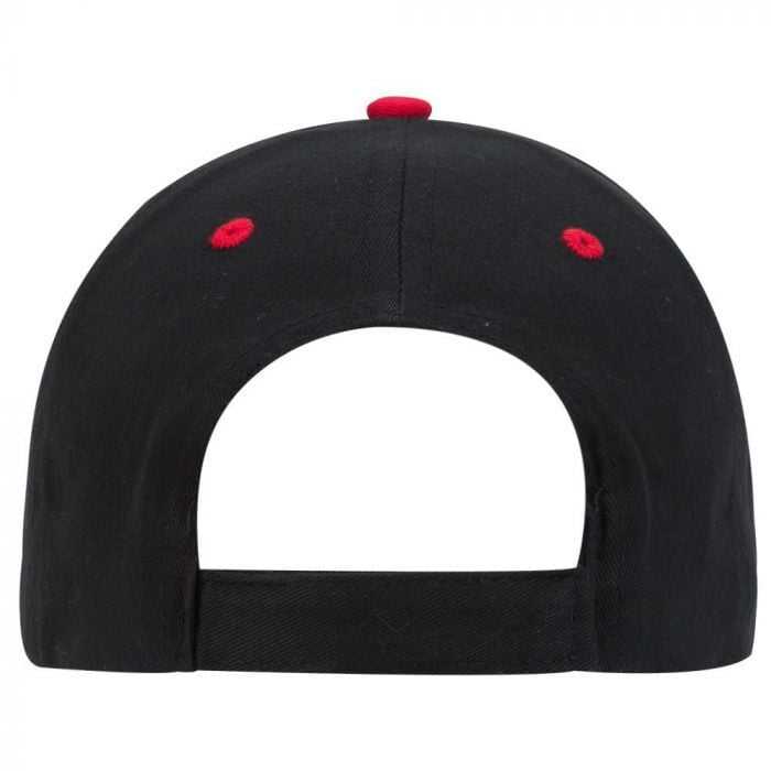 OTTO 58-589 Flame Pattern Visor Brushed Cotton Twill Low Profile Pro Style Structured Firm Front Panel Cap - Black Red White - HIT a Double - 1