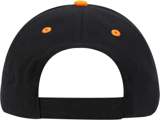 OTTO 58-589 Flame Pattern Visor Brushed Cotton Twill Low Profile Pro Style Structured Firm Front Panel Cap - Black Neon Orange White - HIT a Double - 2