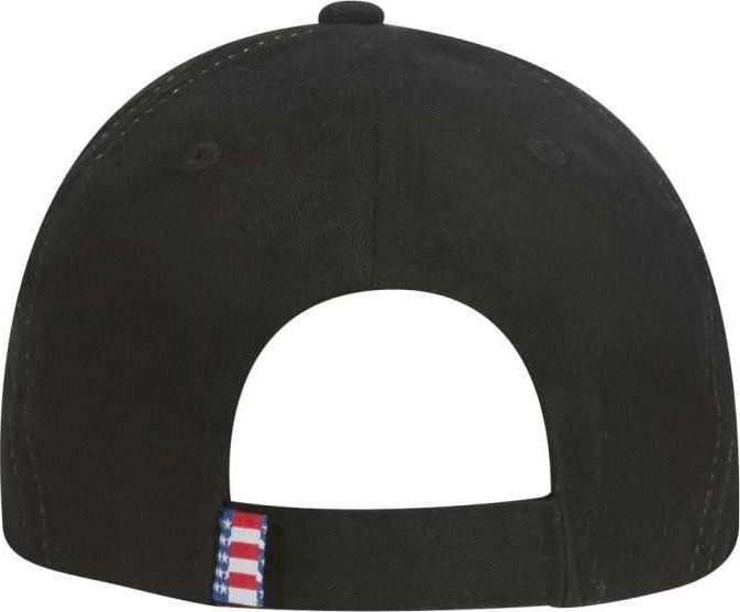 OTTO 58-755 US Flag Flame Pattern Brushed Cotton Twill Cap - Black - HIT a Double - 2