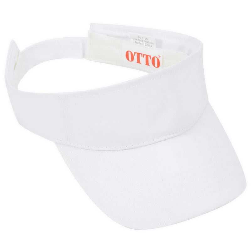 OTTO 60-1105 Promo Cotton Blend Twill Sun Visor - White - HIT a Double - 1