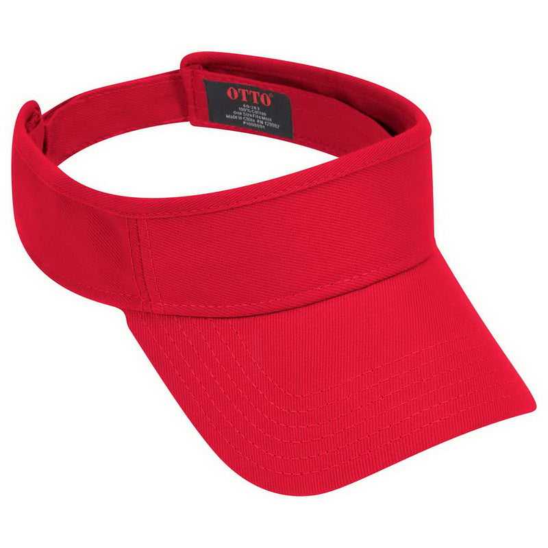 OTTO 60-263 100% Cotton Brushed Bull Denim Sun Visors - Red - HIT a Double - 1