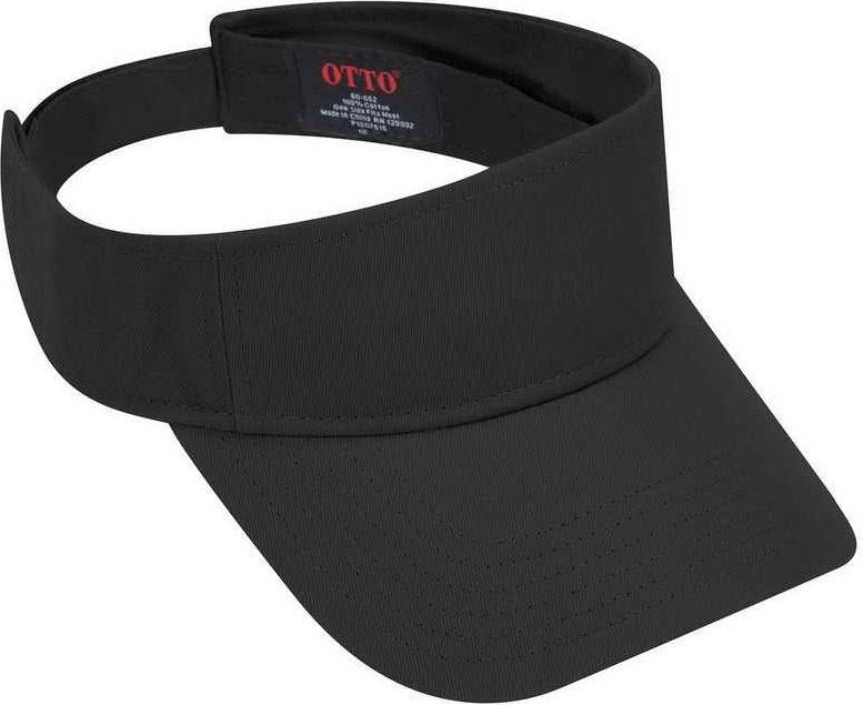 OTTO 60-662 6 Rows Stitching 100% Cotton Twill Sun Visors - Black - HIT a Double - 1