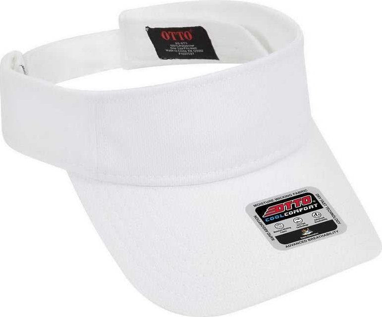 OTTO 60-973 Cool Comfort Polyester Cool Mesh Sun Visors - White - HIT a Double - 1