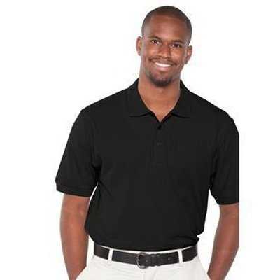 OTTO 601-105 Men&#39;s 7.0 oz. Premium Pique Knit Sport Shirts - Black - HIT a Double - 1