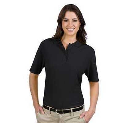 OTTO 602-103 Ladies&#39; 5.6 oz. Pique Knit Sport Shirts - Black - HIT a Double - 1