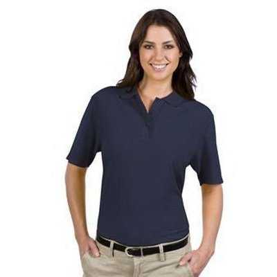 OTTO 602-103 Ladies&#39; 5.6 oz. Pique Knit Sport Shirts - Navy - HIT a Double - 1