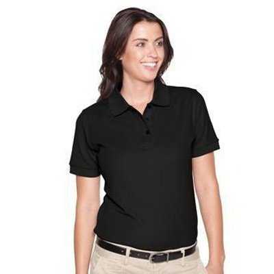 OTTO 602-105 Ladies' 7.0 oz. Premium Pique Knit Sport Shirts - Black - HIT a Double - 1