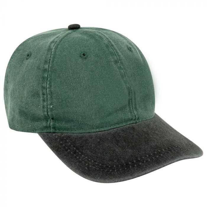 OTTO 64-219 Youth 6 Panel Low Profile Dad Cap - Black Dark Green - HIT a Double - 1