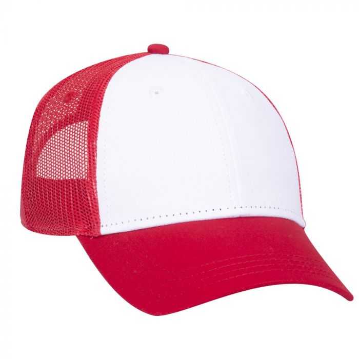 OTTO 65-1291 Youth 6 Panel Low Profile Baseball Cap - Red White Red - HIT a Double - 1