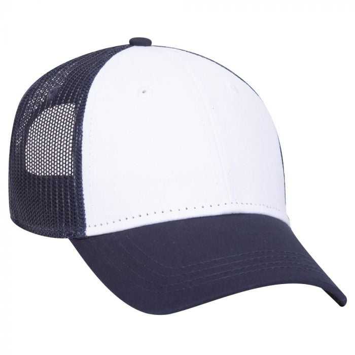 OTTO 65-1291 Youth 6 Panel Low Profile Baseball Cap - Navy White Navy - HIT a Double - 1