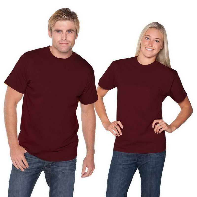 OTTO 651-201 Unisex 6.1 oz. Heavyweight Jersey Knit T-Shirts - Maroon - HIT a Double - 1