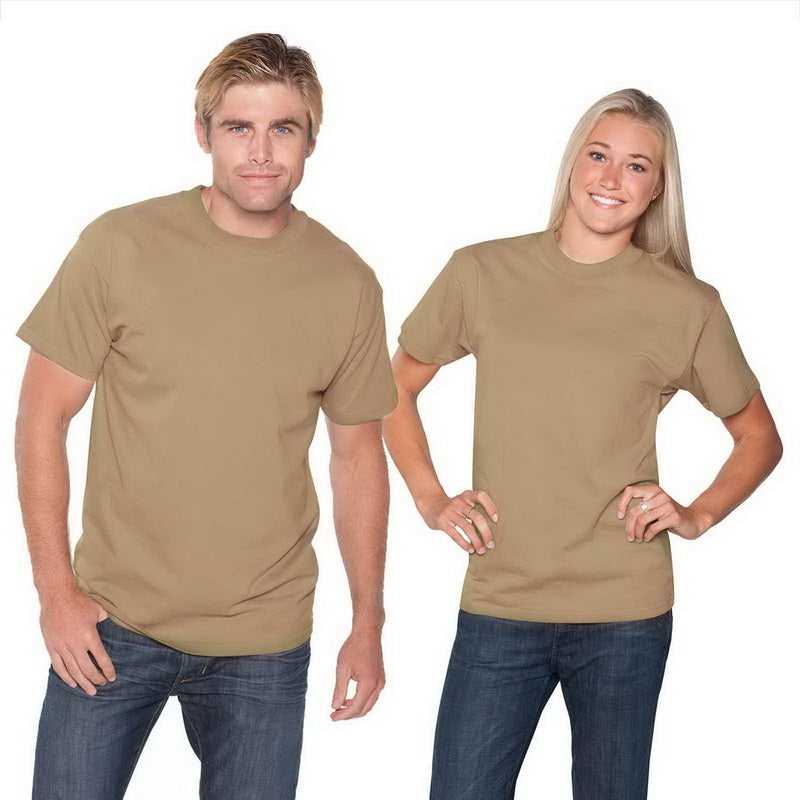 OTTO 651-201 Unisex 6.1 oz. Heavyweight Jersey Knit T-Shirts - Coyote Brown - HIT a Double - 1