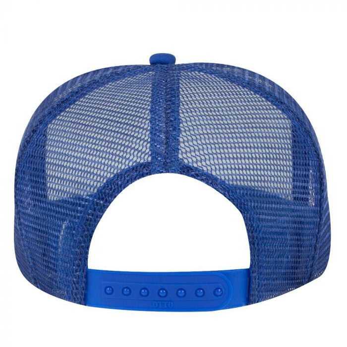 OTTO 68-216 Youth Polyester Foam High Crown Golf Style Mesh Back Cap with Plastic Adjustable Snap - Royal White Royal - HIT a Double - 2