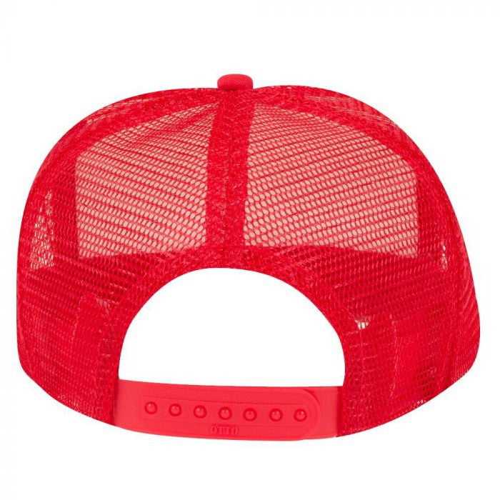 OTTO 68-216 Youth Polyester Foam High Crown Golf Style Mesh Back Cap with Plastic Adjustable Snap - Red White Red - HIT a Double - 2