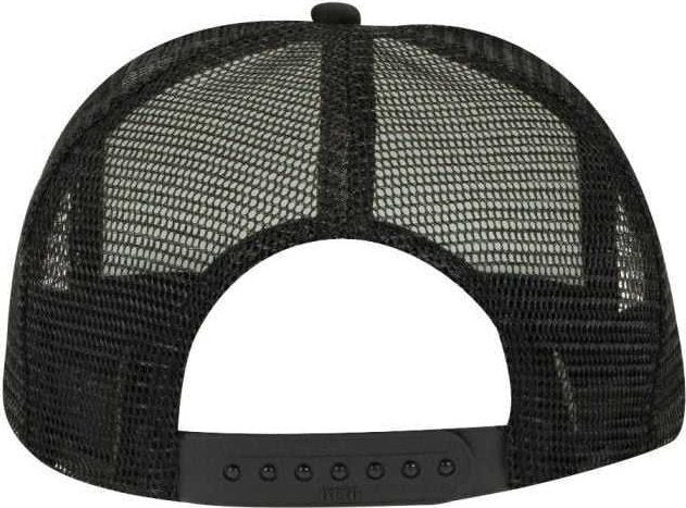 OTTO 68-216 Youth Polyester Foam High Crown Golf Style Mesh Back Cap with Plastic Adjustable Snap - Black White Black - HIT a Double - 2