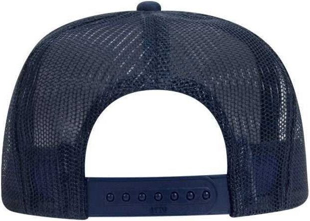 OTTO 68-216 Youth Polyester Foam High Crown Golf Style Mesh Back Cap with Plastic Adjustable Snap - Navy White Navy - HIT a Double - 2