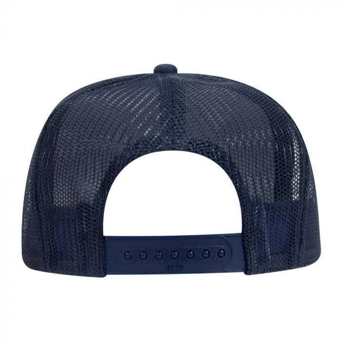 OTTO 68-216 Youth Polyester Foam High Crown Golf Style Mesh Back Cap with Plastic Adjustable Snap - Navy White Navy - HIT a Double - 1