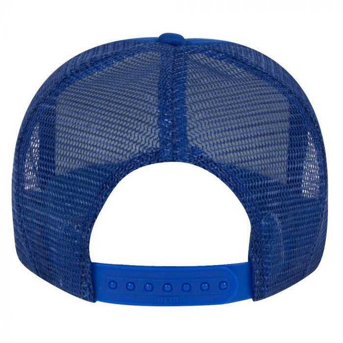 OTTO 68-216 Youth Polyester Foam High Crown Golf Style Mesh Back Cap with Plastic Adjustable Snap - Royal - HIT a Double - 1