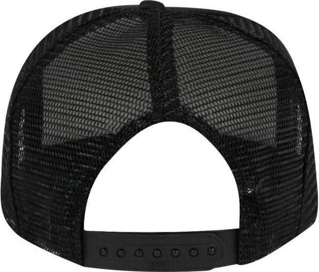 OTTO 68-216 Youth Polyester Foam High Crown Golf Style Mesh Back Cap with Plastic Adjustable Snap - Black - HIT a Double - 2