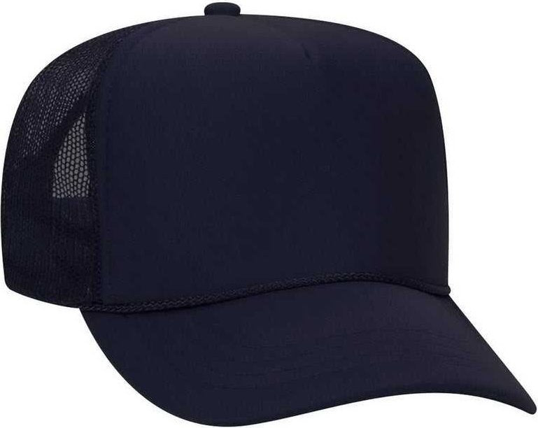 OTTO 68-216 Youth Polyester Foam High Crown Golf Style Mesh Back Cap with Plastic Adjustable Snap - Navy - HIT a Double - 1