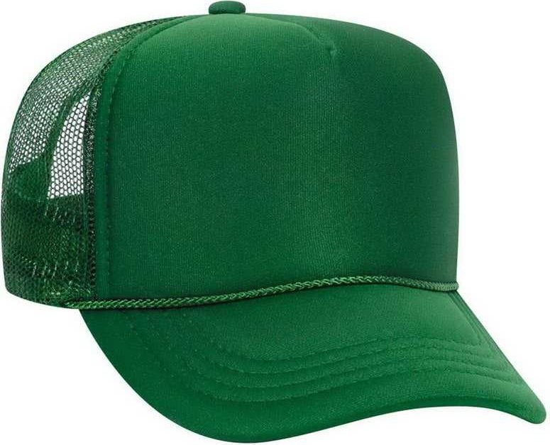 OTTO 68-216 Youth Polyester Foam High Crown Golf Style Mesh Back Cap with Plastic Adjustable Snap - Kelly - HIT a Double - 1
