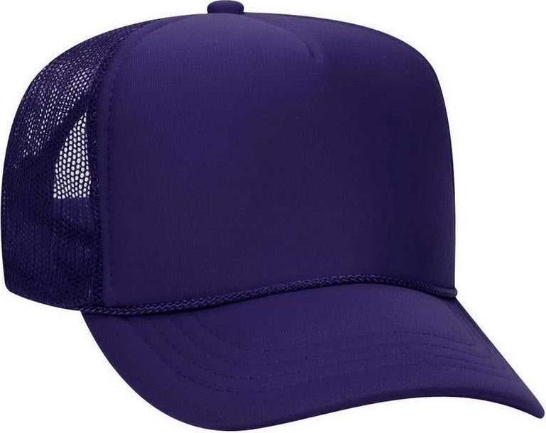 OTTO 68-216 Youth Polyester Foam High Crown Golf Style Mesh Back Cap with Plastic Adjustable Snap - Purple - HIT a Double - 1