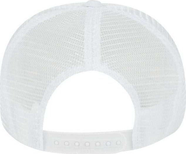 OTTO 68-216 Youth Polyester Foam High Crown Golf Style Mesh Back Cap with Plastic Adjustable Snap - White - HIT a Double - 2