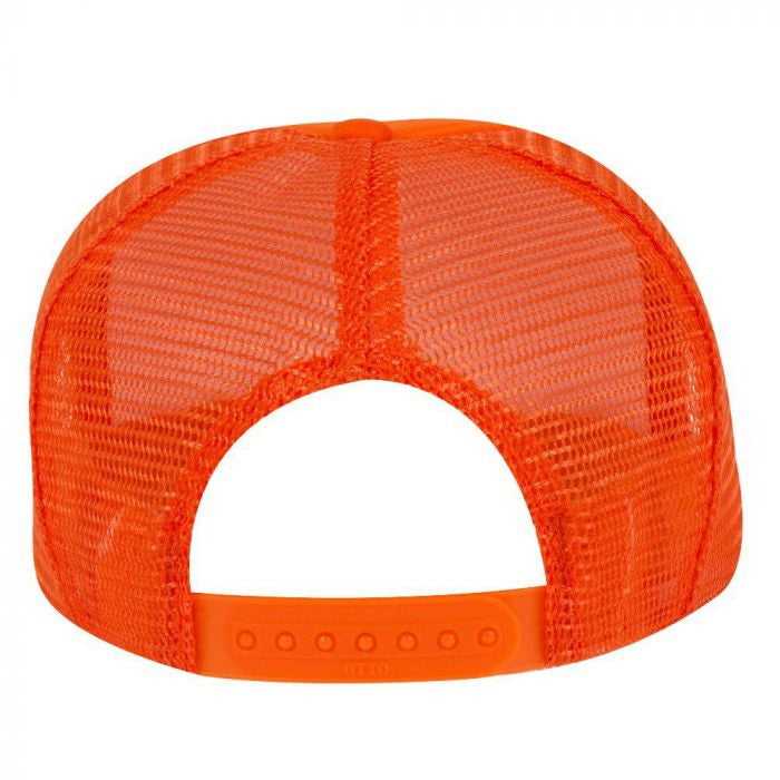 OTTO 68-216 Youth Polyester Foam High Crown Golf Style Mesh Back Cap with Plastic Adjustable Snap - Orange - HIT a Double - 1