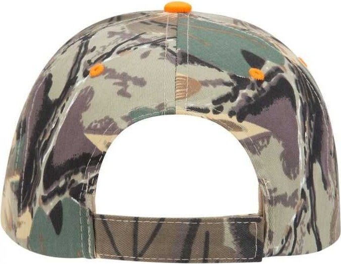 OTTO 71-602 Camouflage 6 Panel Low Profile Baseball Cap - Khaki Brown Light Olive Green - HIT a Double - 2