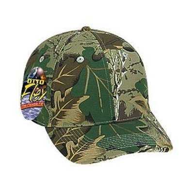 OTTO 77-379 Stretchable Camouflage Cotton Twill Low Profile Pro Style Cap - Khaki Brown Light Olive Green - HIT a Double - 1
