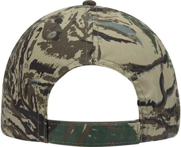 OTTO 78-353 Camouflage 6 Panel Low Profile Baseball Cap - Olive Green Black Dark Green - HIT a Double - 2