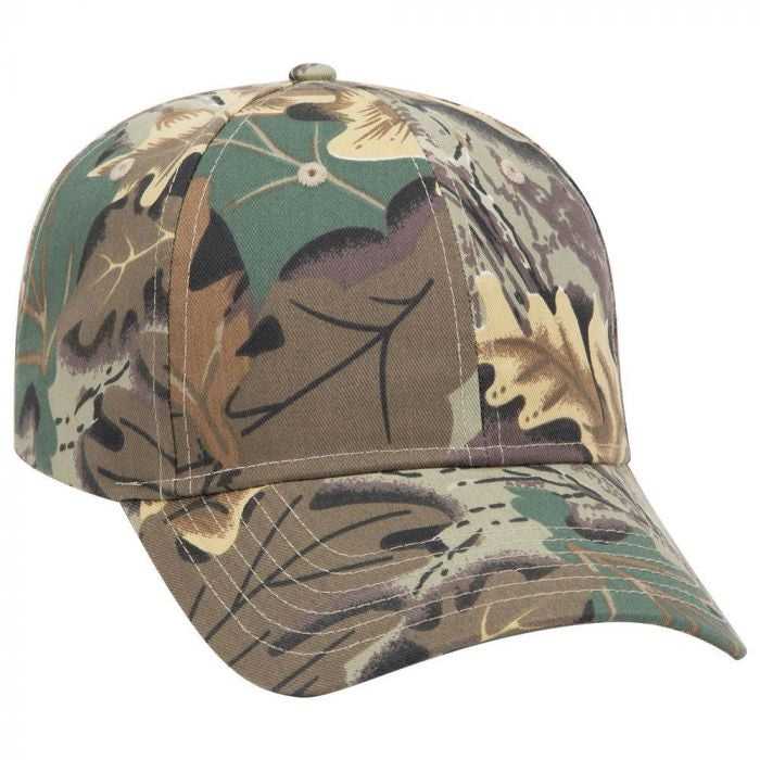 OTTO 78-353 Camouflage 6 Panel Low Profile Baseball Cap - Khaki Brown Light Olive Green - HIT a Double - 1