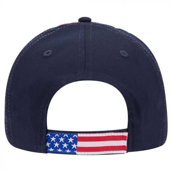 OTTO 80-585 US Flag Design Cotton Twill Low Profile Pro Style Cap - Navy - HIT a Double - 2