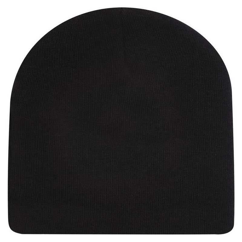 OTTO 82-1317 9 Classic Knit Beanie with Inside Fleece Lining - Black - HIT a Double - 1
