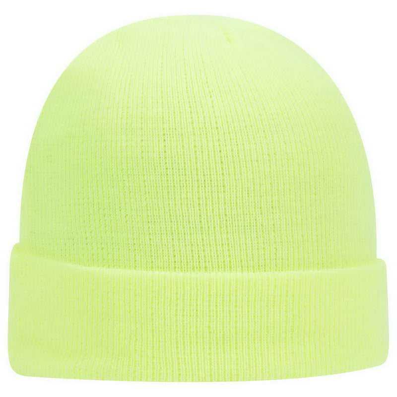 OTTO 82-404 100% Acrylic Knit Beanie Cap 12" - Neon Yellow - HIT a Double - 1