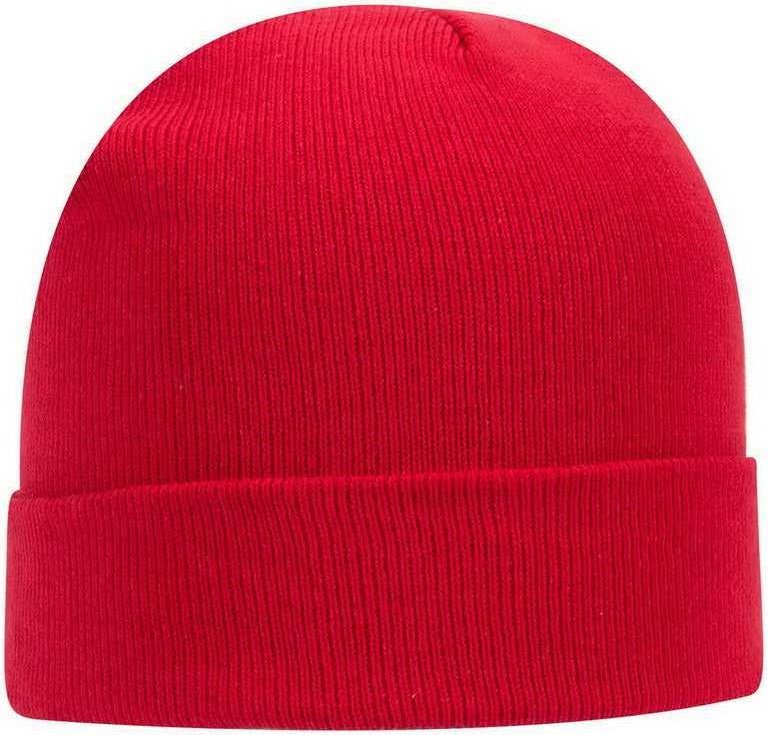 OTTO 82-480 12&quot; Classic Knit Beanie w/ Cuff - Red - HIT a Double - 1