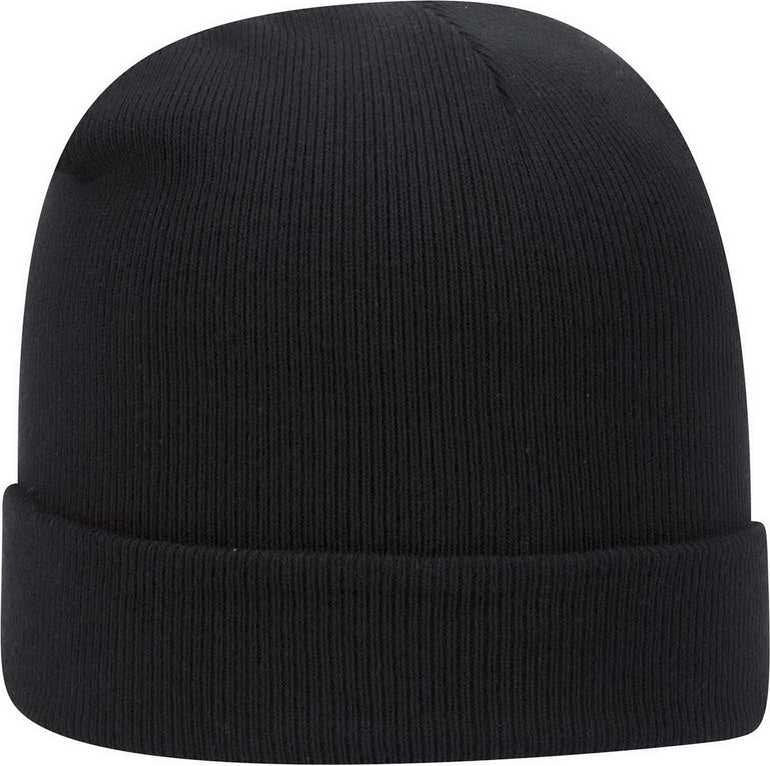 OTTO 82-480 12&quot; Classic Knit Beanie w/ Cuff - Black - HIT a Double - 1