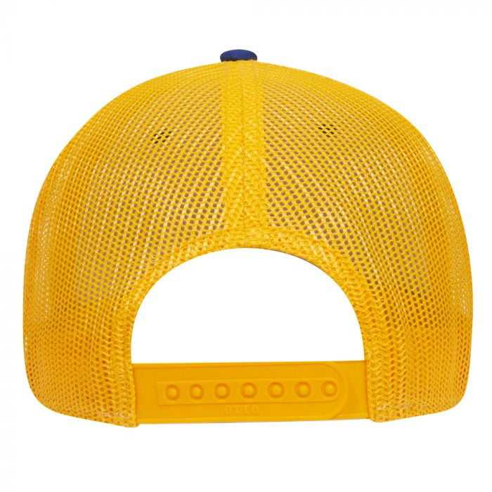 OTTO 83-1239 6 Panel Low Profile Mesh Back Trucker Hat - Royal Royal Gold - HIT a Double - 2