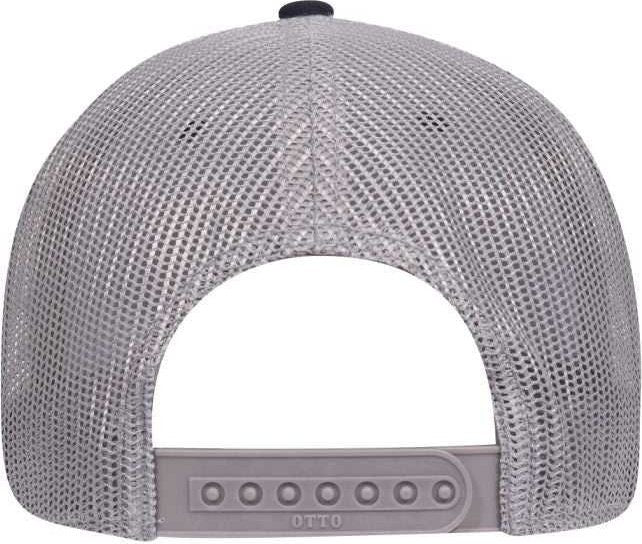 OTTO 83-1239 6 Panel Low Profile Mesh Back Trucker Hat - Navy Navy Gray - HIT a Double - 2